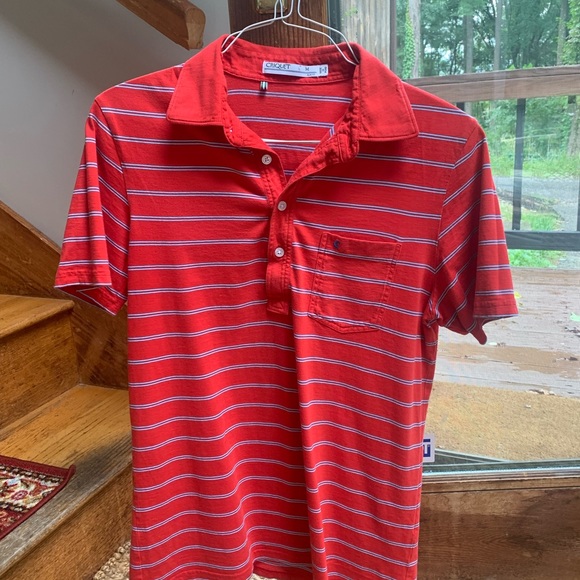 Criquet Shirts Mens Criquet Vintagestyle Polo Medium Red With White
